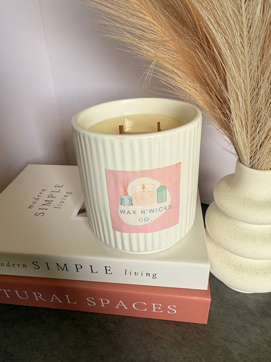 Ribbed Plant Pot Candle